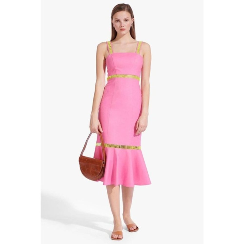 NWOT Staud Lychee Dress Wild Orchid / Key Lime 6